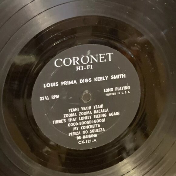 Louis Prima & Keely Smith Louis Prima Digs Keely Smith (Vinyl, 1960) Coronet CX - Picture 9 of 12